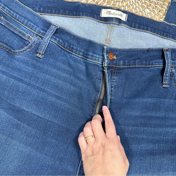Madewell Roadtripper Jeans Skinny Leg High-Rise Blue Plus Size 37P - Picture 8 of 16